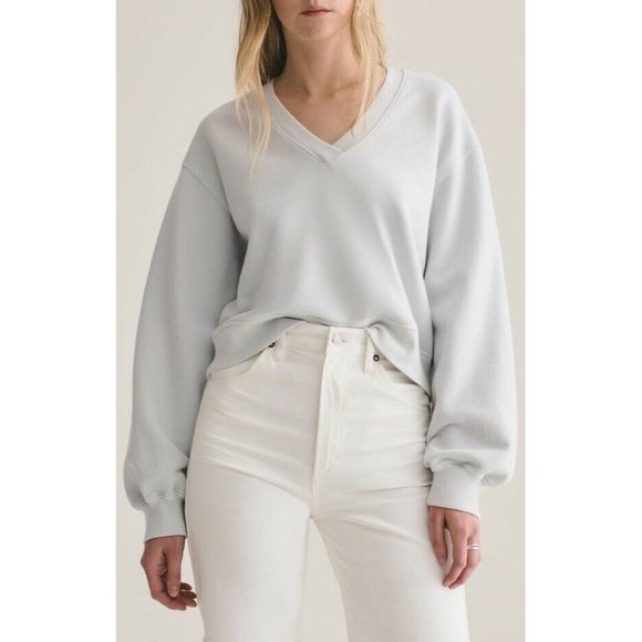 Agolde V Neck Balloon Sleeve Sweatshirt 